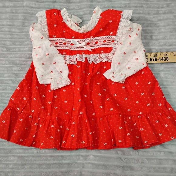 Vintage Baby Dresses and Romper Made In USA 12 Months 18 Months Handmade - Picture 5 of 16